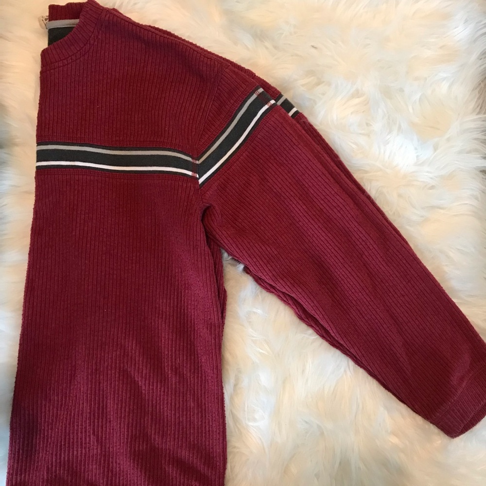 Vintage Red Sweater with Black Stripe